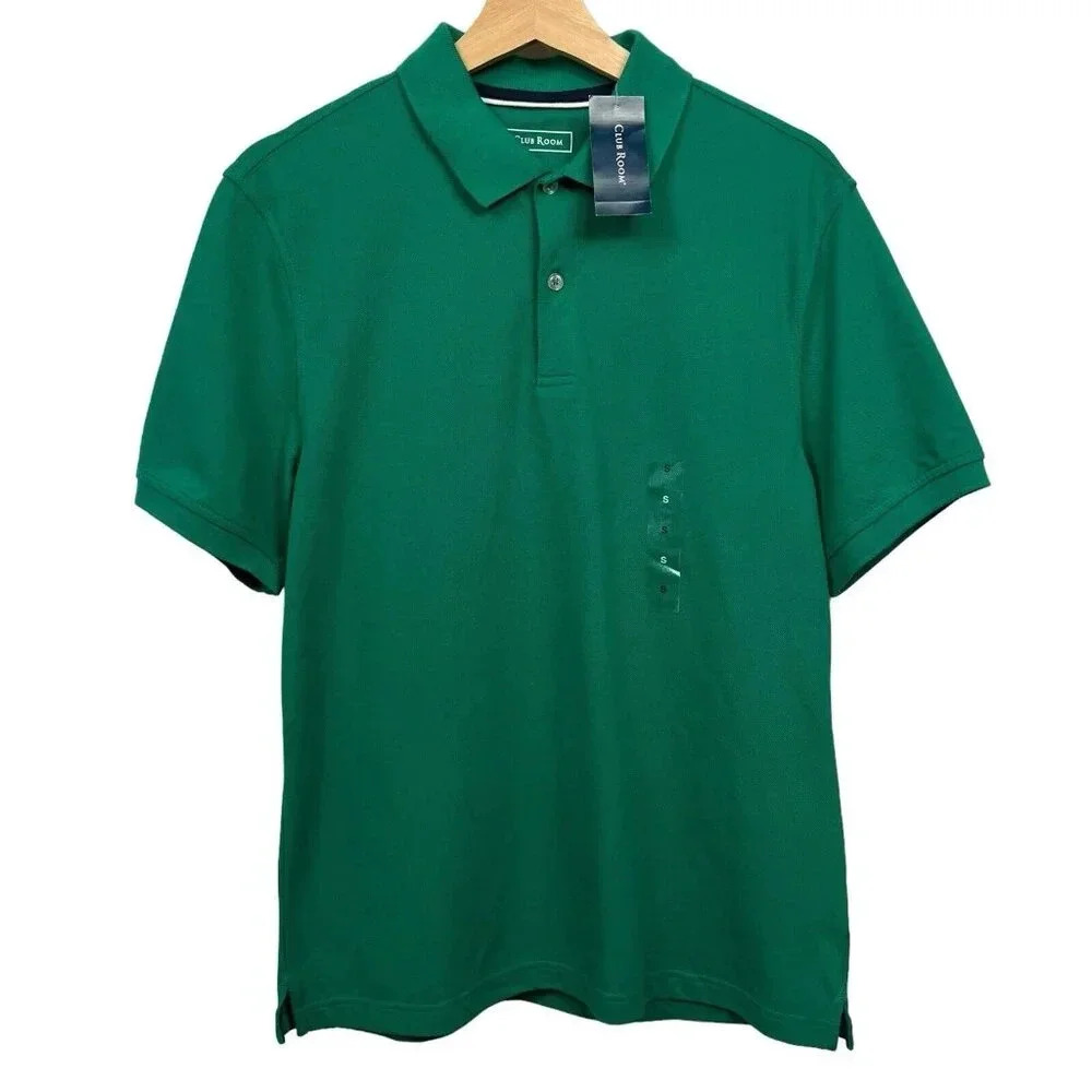 CLUB ROOM Mens Stetch Polo Shirt Green Size Small NWT
